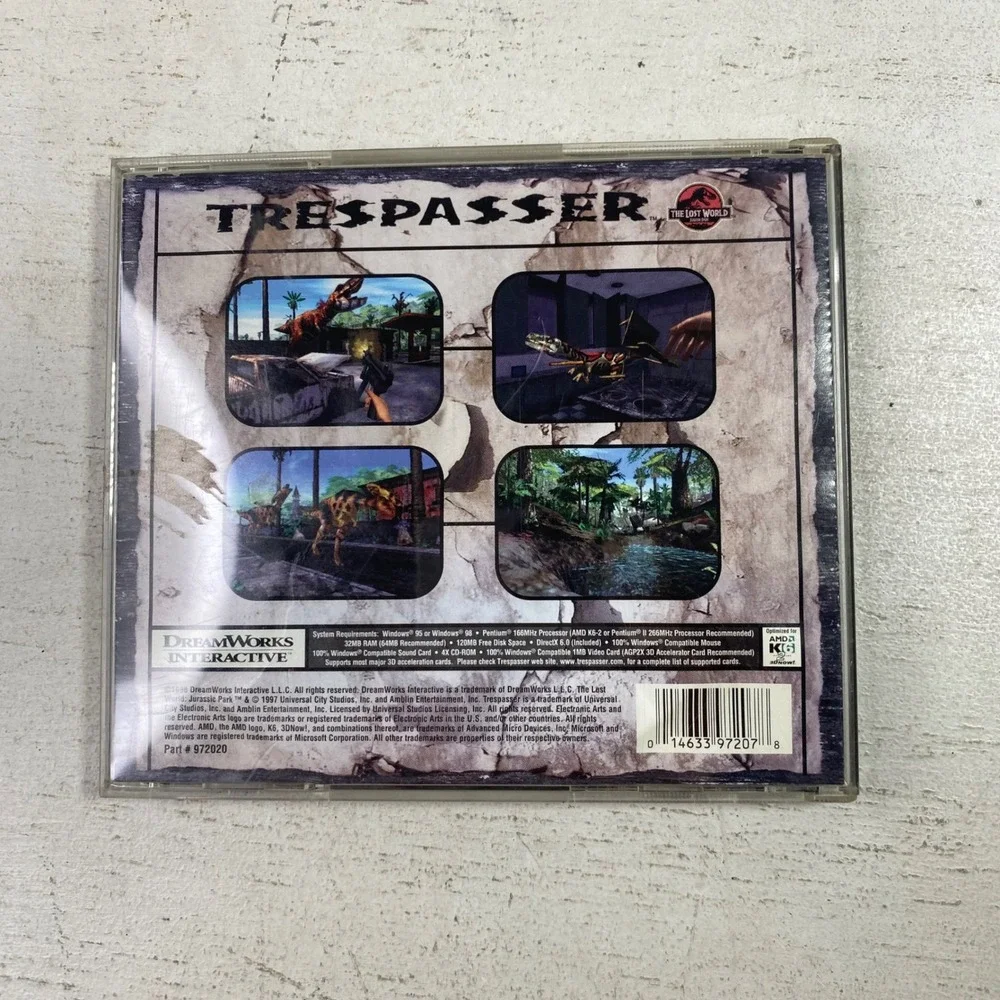 Trespasser The Lost World Jurassic Park PC Game 1998 DreamWorks Interactive